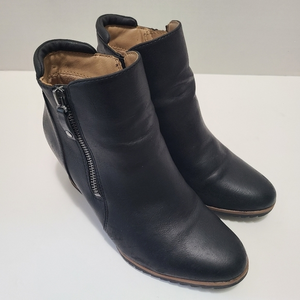 Soul‎ Naturalizer Women Haley Wedge Black Faux Leather Ankle Bootie 7